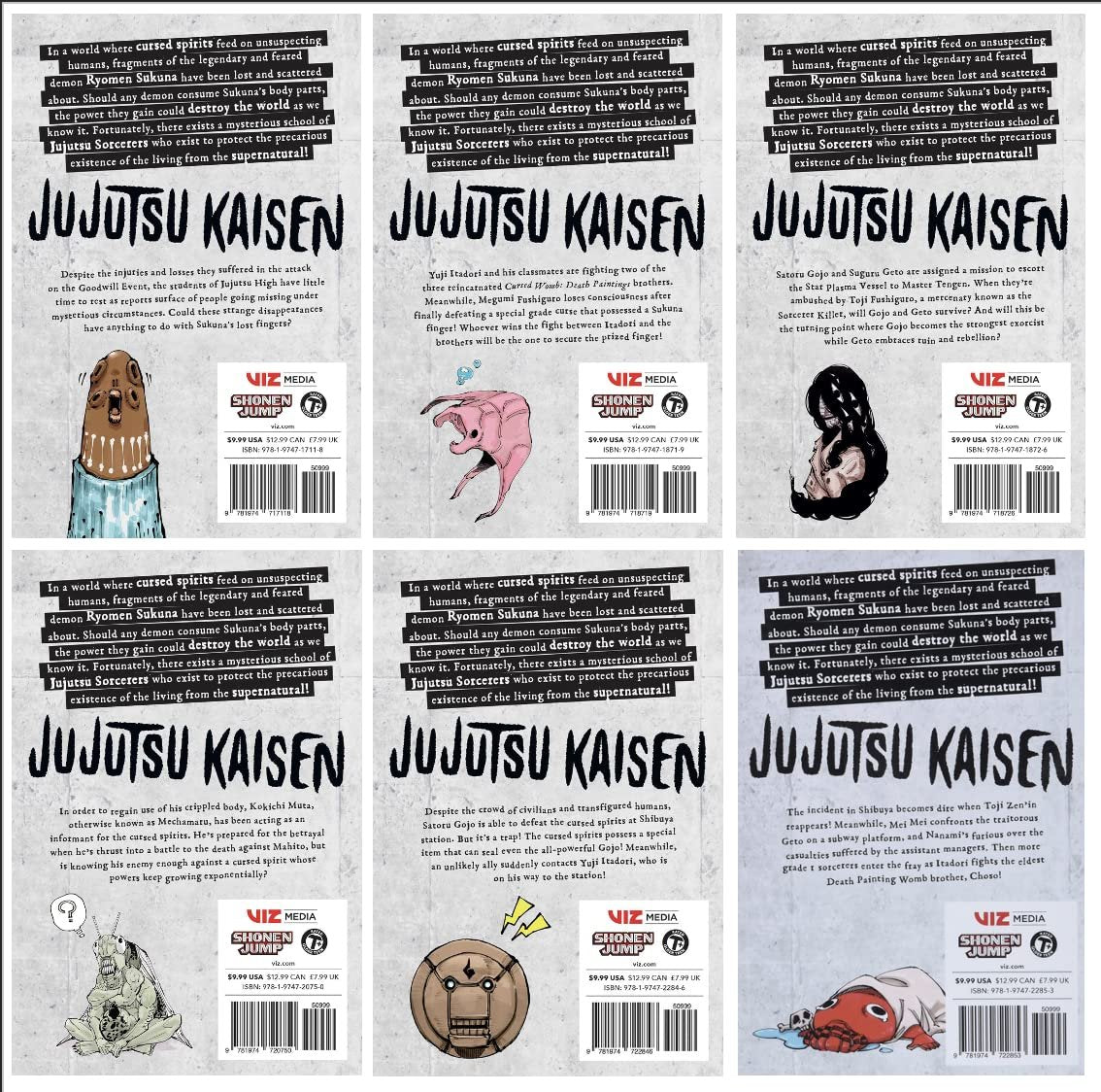 Jujutsu Kaisen Vol. 7,8,9,10,11,12 Bundle Set (6 Book Collection)