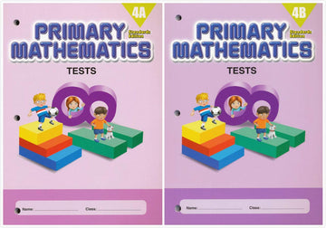 Singapore Primary Mathematics Grade 4 Tests Books Set (2 Books) - Book 4A, Book 4B (Standards Edition)