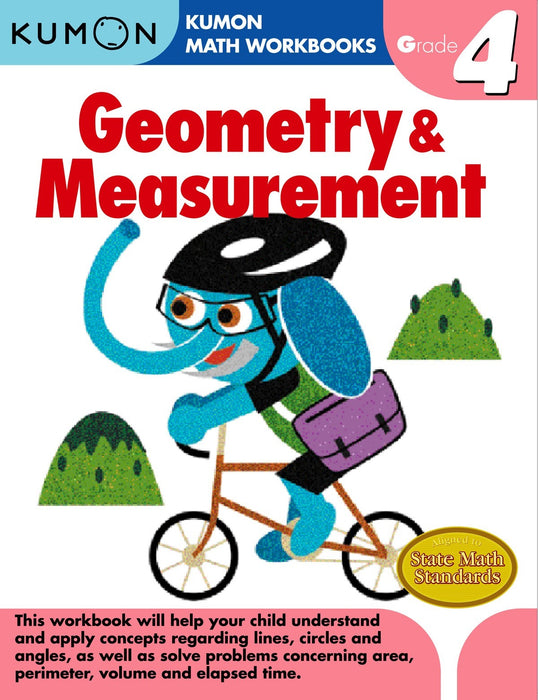 Kumon Math Workbooks Grade 4 Set (5 books) - Decimals & Fractions, Multiplication, Division, Geometry & Measurement and Word Problem