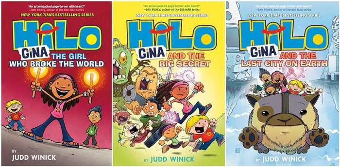 Hilo Series 3 Books Set (Book #7 - #9): The Girl Who Broke the World, Gina and the Big Secret, Gina and the Last City on Earth