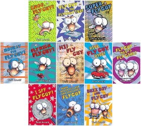 Fly Guy Set of 11 Books: Hi Fly Guy, Shoo Fly Guy, There Was an Old Lady Who Swallowed Fly Guy, Fly High, Super Fly Guy, Fly Guy vs The Flyswatter, Ride Fly Guy Ride, Hooray for Fly Guy, and Fly Guy Meets Fly Girl, Buzz Boy and Fly Guy, I Spy Fly Guy