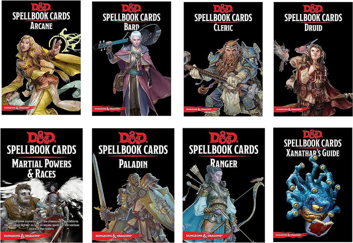 Dungeons and Dragons Spellbook Cards Bundle (8 Items): Cleric, Druid, Bard, Martial Powers & Races, Paladin, Ranger, Arcane, and Xanathar's Guide to Everything Decks (945 Total Cards)