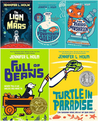 Jennifer L. Holm Bestselling 5 Books Set - The Lion of Mars, The Fourteenth Goldfish, The Third Mushroom, Full of Beans, Turtle in Paradise