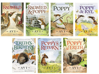 Poppy Tales from Dimwood Volumes 1-7 Book Set by Avi: Ragweed, Ragweed & Poppy, Poppy, Poppy & Rye, Ereth’s Birthday, Poppy’s Return, and Poppy & Ereth