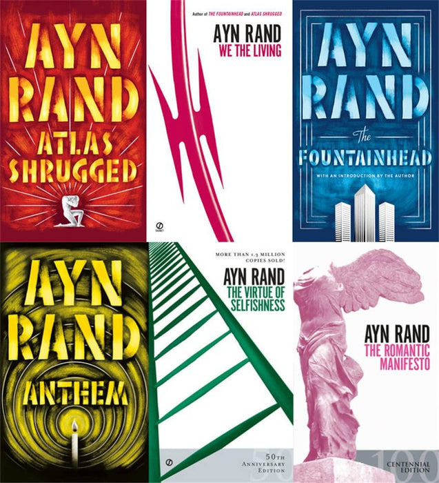 Ayn Rand Novel Collection 6 Book Set