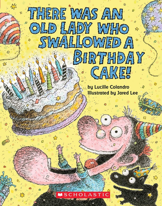 NEW COLLECTION! 'There Was an Old Lady Who Swallowed' Books Set (7 Board Books) - Swallowed a Birthday Cake, Bat, Bell, Some Snow, Fly, Chick, Cow