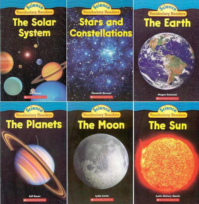 Solar System Science Vocabulary Readers 6-Book Set: The Earth, The Moon, The Planets, The Solar System, Stars and Constellations, and The Sun