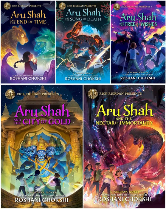 Pandava Series 5 Books Set - Aru Shah and the End of Time, Aru Shah and the Song of Death, Aru Shah and the Tree of Wishes, Aru Shah and the City of Gold, Aru Shah and the Nectar of Immortality