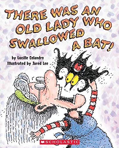 There Was an Old Lady Who Swallowed' Board Books Set (6 Board Books) - Swallowed a Birthday Cake, Bat, Bell, Some Snow, Fly, Chick