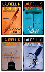 Anita Blake Vampire Hunter Series 4 Books Set (#5 - #8): Bloody Bones; The Killing Dance; Burnt Offerings; Blue Moon (Mass Market Paperback)