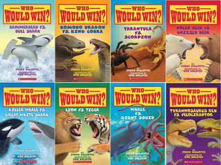 Who Would Win? Series Collection of 8 Books By Jerry Pallotta and Rob Bolster (Includes: Whale Vs. Giant Squid; Tarantula Vs Scorpion; Tyrannosaurus Rex Vs Velociraptor; Komodo Dragon Vs. King Cobra; Lion Vs Tiger;Killer Whale Vs Great White Shark;...