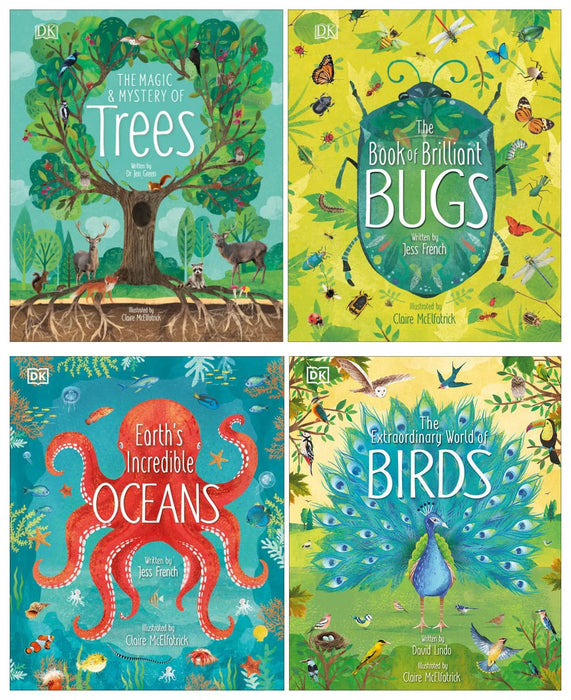 The Magic and Mystery of Nature Series 4 Books Set (Trees, Bugs, Oceans, Birds)