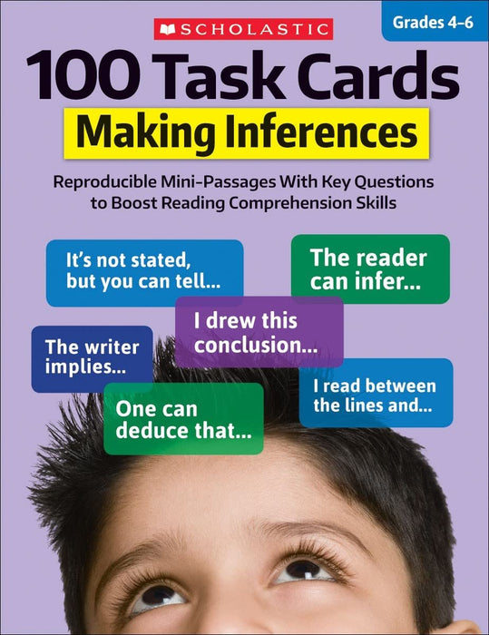 NEW SET! Scholastic 100 Task Cards Complete Workbooks Set for Grade 4-6 (6 Books) - Figurative Language, Making Inferences, Context Clues, Informational Text, Text Evidence, Literary Text