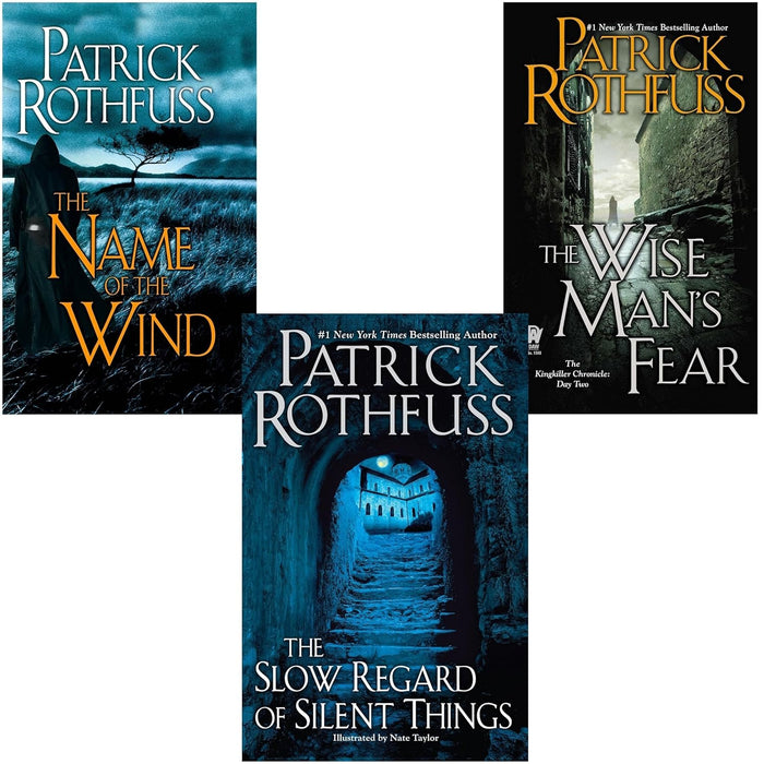 Patrick Rothfuss’s Kingkiller Chronicle Series 3 Books Set - The Name of the Wind, The Wise Man’s Fear, The Slow Regard of Silent Things (Mass Market Paperback)