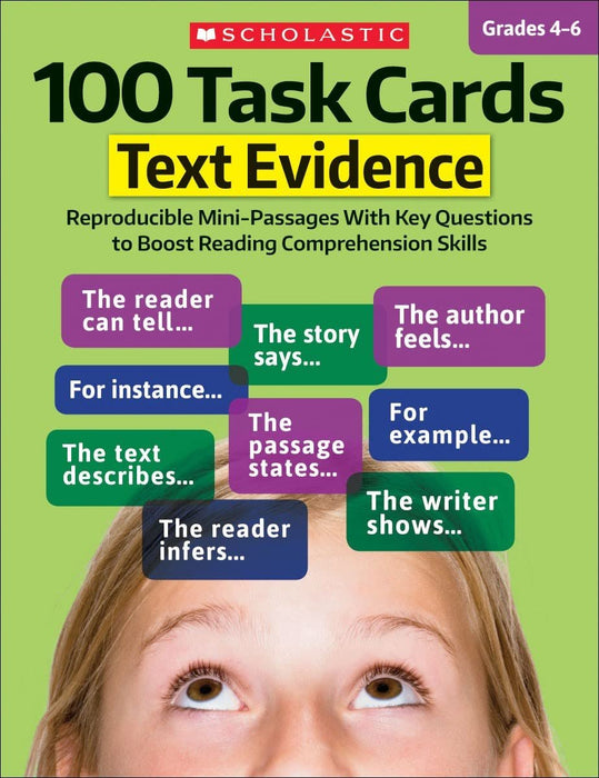 NEW SET! Scholastic 100 Task Cards Complete Workbooks Set for Grade 4-6 (6 Books) - Figurative Language, Making Inferences, Context Clues, Informational Text, Text Evidence, Literary Text