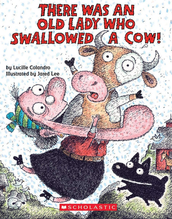 NEW COLLECTION! 'There Was an Old Lady Who Swallowed' Books Set (7 Board Books) - Swallowed a Birthday Cake, Bat, Bell, Some Snow, Fly, Chick, Cow