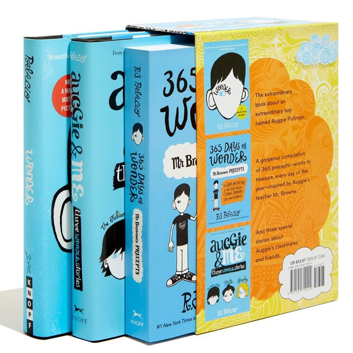 Wonder Series 3 Books Set (Wonder, Auggie & Me: Three Wonder Stories, 365 Days of Wonder: Mr. Browne's Precepts)