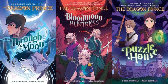 The Dragon Prince Graphic Novel 3 Books Set - Through the Moon, Bloodmoon Huntress, Puzzle House