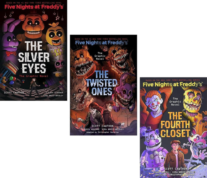 Five Nights at Freddy's Graphic Novels Books 1-3 [The Silver Eyes; The Twisted Ones and The Fourth Closet] Fazbear Frights Graphic Novels