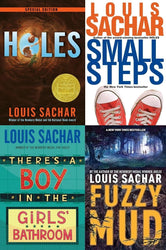 Louis Sachar Bestselling Books Set (4 Books) - Holes; Small Steps; There's A Boy in the Girls' Bathroom; Fuzzy Mud