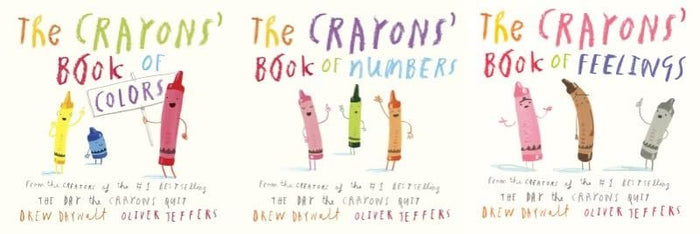 The Day The Crayons Quit 3 Board Books Set - The Crayons' Book of Colors; The Crayons' Book of Numbers; The Crayons' Book of Feelings