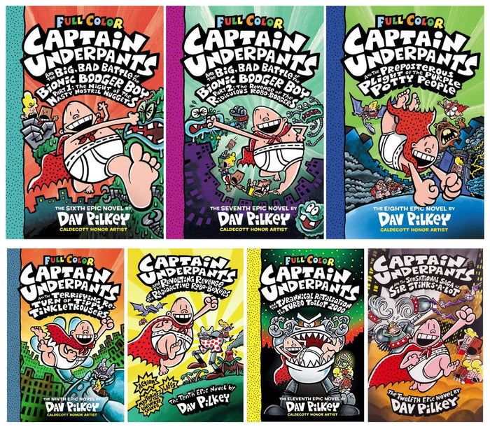 Newest Release Included! The Captain Underpants Full Color Series Collection Set (Book 6 - 12)