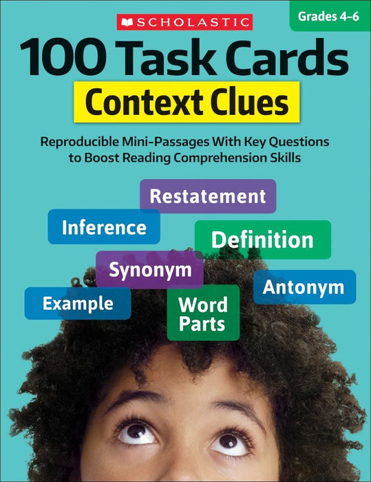 NEW SET! Scholastic 100 Task Cards Complete Workbooks Set for Grade 4-6 (6 Books) - Figurative Language, Making Inferences, Context Clues, Informational Text, Text Evidence, Literary Text