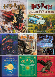 Harry Potter Illustrated Editions Total 8 Books Collection (Hardcover)