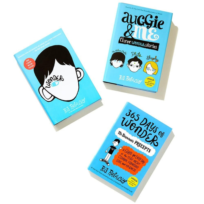 Wonder Series 3 Books Set (Wonder, Auggie & Me: Three Wonder Stories, 365 Days of Wonder: Mr. Browne's Precepts)