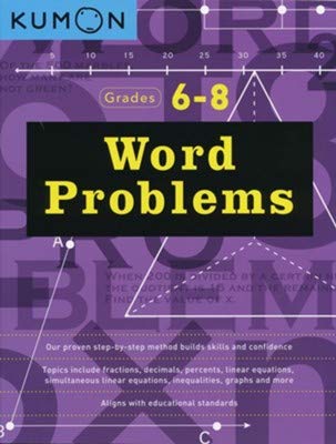 Kumon Complete Middle School Workbooks Set (5 Books) - Pre-Algebra & Algebra + Intro to Geometry & Geometry + Word Problem