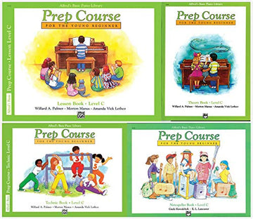 Alfred's Basic Piano Prep Course Level C Set (4 Books) - Lesson Book C, Theory Book C, Technic Book C, Notespeller Book C