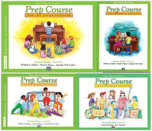 Alfred's Basic Piano Prep Course Level C Set (4 Books) - Lesson Book C, Theory Book C, Technic Book C, Notespeller Book C