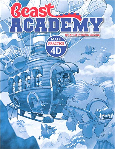 Art of Problem Solving: Beast Academy Grade 4 Complete Books Set (8 Books) - Math Guide 4A, 4B, 4C, 4D & Math Practice 4A, 4B, 4C, 4D