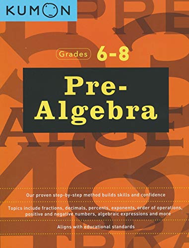 Kumon Complete Middle School Workbooks Set (5 Books) - Pre-Algebra & Algebra + Intro to Geometry & Geometry + Word Problem