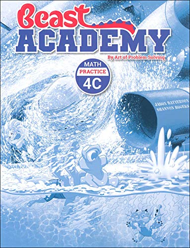 Art of Problem Solving: Beast Academy Grade 4 Practice Workbook Set (4 Books)- Practice 4A, 4B, 4C, 4D