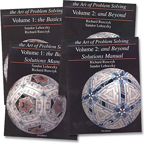 Art of Problem Solving: Vol 1 & Vol 2 Texts & Solutions Books Set (4 Books) - Volume 1 Text, Volume 1 Solutions Manual, Volume 2 Text, Volume 2 Solutions Manual