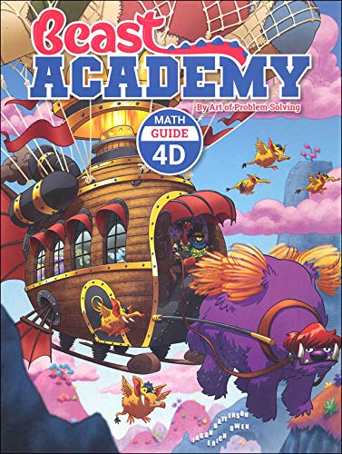 Art of Problem Solving: Beast Academy Grade 4 Complete Books Set (8 Books) - Math Guide 4A, 4B, 4C, 4D & Math Practice 4A, 4B, 4C, 4D