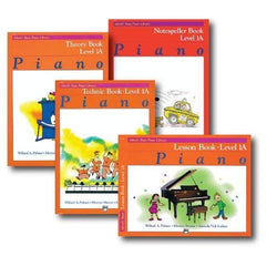 Alfred Basic Piano Library Course Pack Level 1A - Four book set includes - Lesson, Theory, Technic and Notespeller Books.