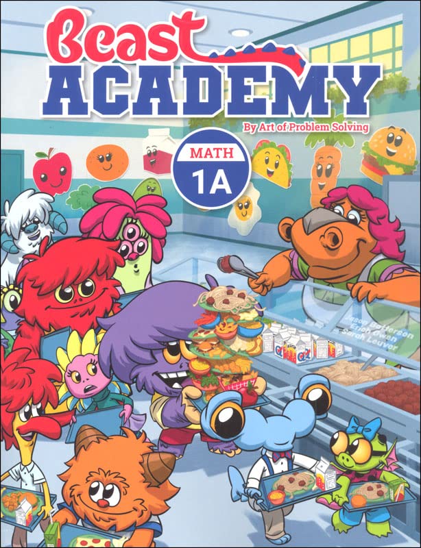 Art of Problem Solving: Beast Academy Grade 1 Math Guide and Practice (Combined Volume) Complete 4 Books Set - Math 1A, Math 1B, Math 1C, Math 1D