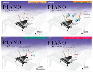 Faber Piano Adventures Primer Level Books Set (4 Books): Lesson, Theory, Technique & Artistry, Performance