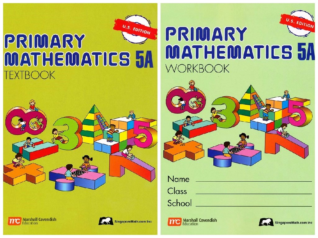 Copy Book 5a Size Math Singapore Math: Primary Mathematics 5A SET--Textbook and Workbook (US ...