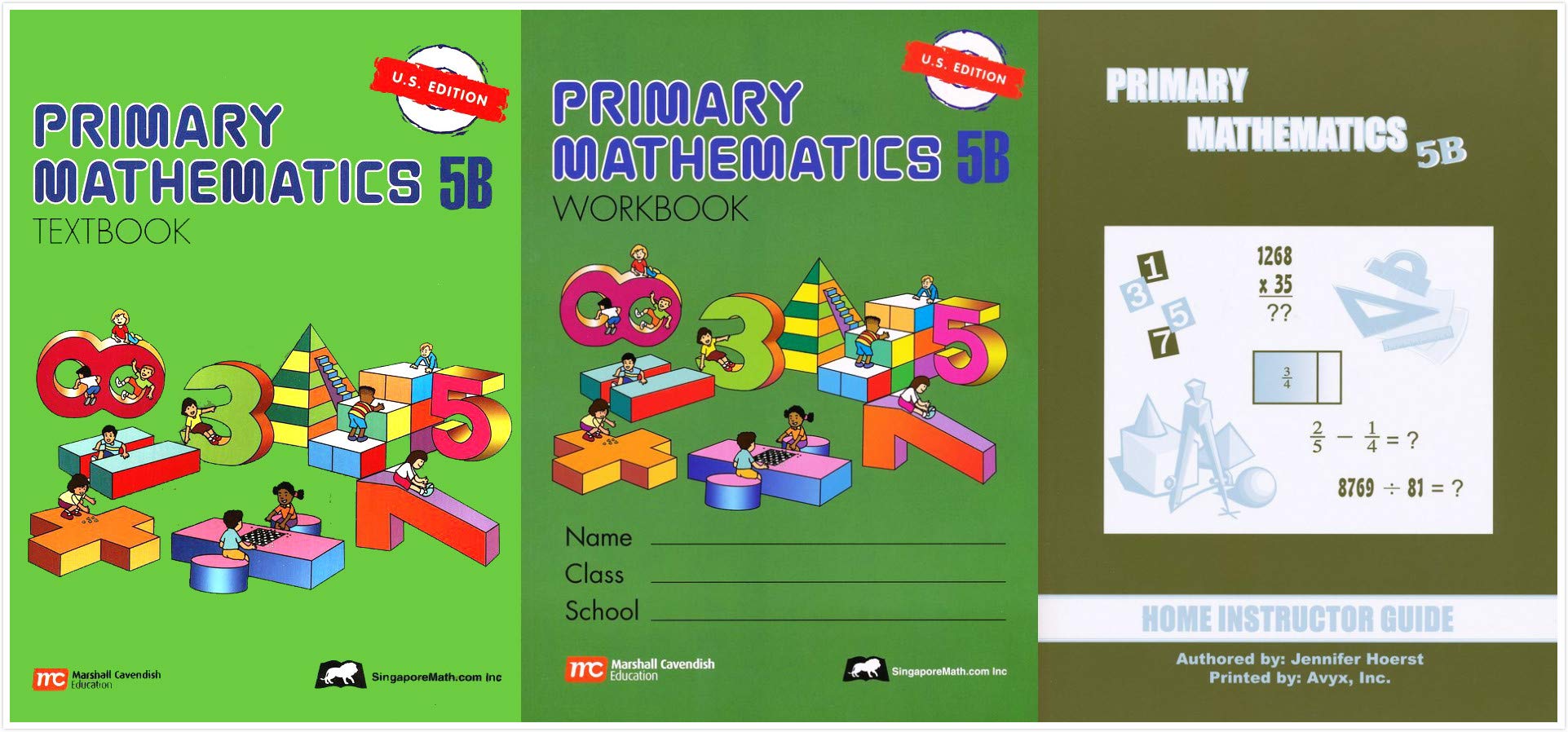 5b Math Notebook Singapore Math: Primary Mathematics Level 5B Books Set (3 Books) - Tex ...