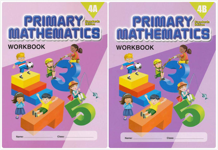 Singapore Primary Mathematics Grade 4 Workbook SET--Workbook 4A and Workbook 4B (Standard Edition)