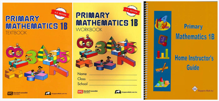 Singapore Math: Primary Mathematics Level 1B Books Set (3 Books) - Textbook 1B, Workbook 1B, Home Instructor's Guides 1B (US Edition)