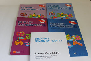 Singapore Primary Mathematics Level 6 KIT + Answer Booklet (US Edition)--Textbooks 6A and 6B, Workbooks 6A and 6B and Answer Key Booklet