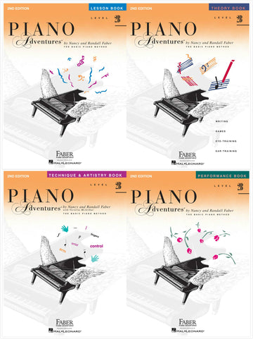 Faber Piano Adventures Level 2B Set (4 Books) 2nd Edition - Lesson 2B, Theory 2B, Technique & Artistry 2B, Performance 2B