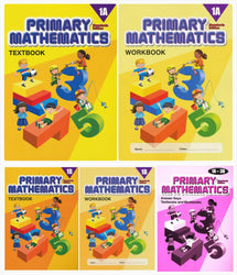 Singapore Primary Mathematics Grade 1 Kit + Answer Keys (5 Books) - Textbooks 1A and 1B, Workbooks 1A and 1B, and Answer Key 1A-3B (Standard Edition)