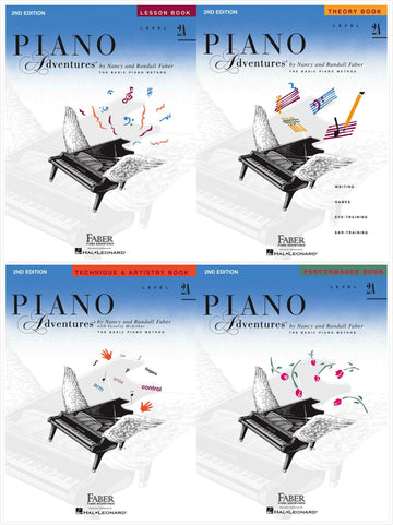 Faber Piano Adventures Level 2A Set (4 Books) 2nd Edition - Lesson, Theory, Technique & Artistry, Performance