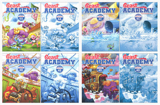 Art of Problem Solving: Beast Academy Grade 4 Complete Books Set (8 Books) - Math Guide 4A, 4B, 4C, 4D & Math Practice 4A, 4B, 4C, 4D